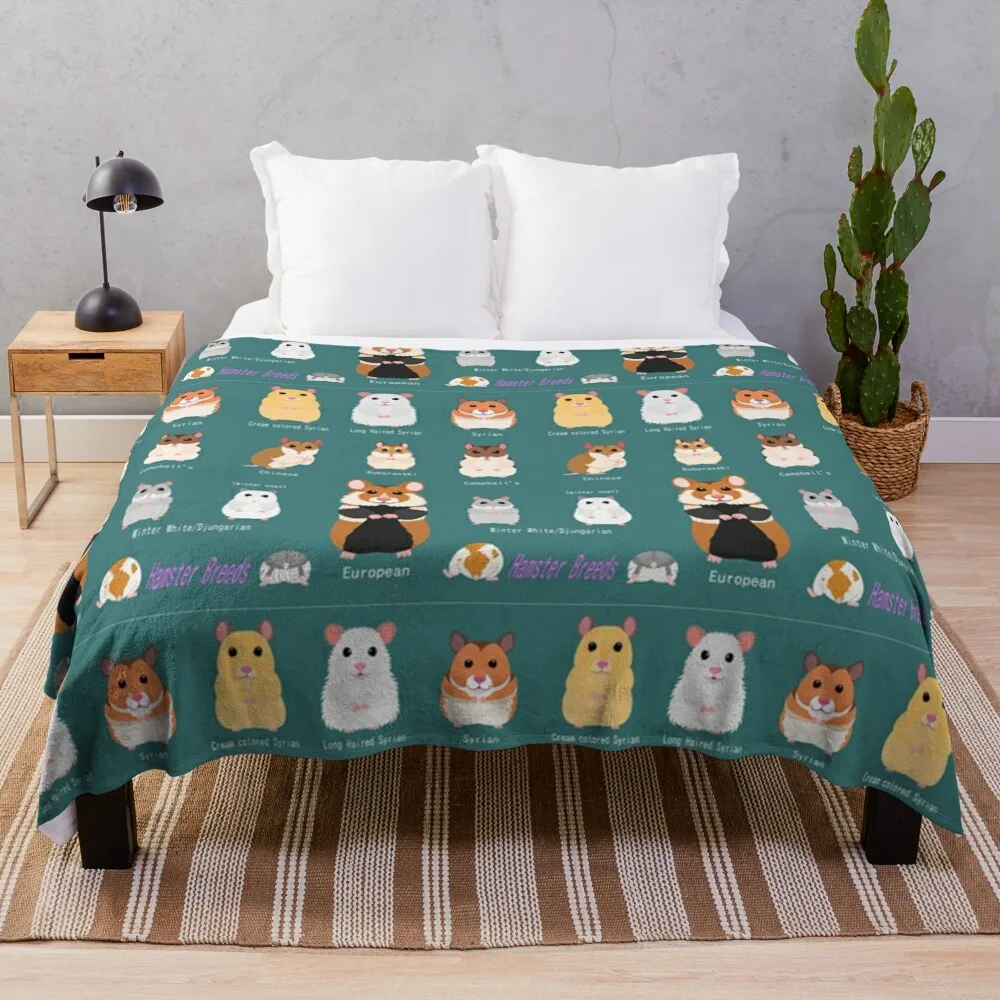 Hamster Breeds syrian hamster Throw Blanket Plaid on the sofa Thin Soft Plush Plaid Luxury Throw Blankets