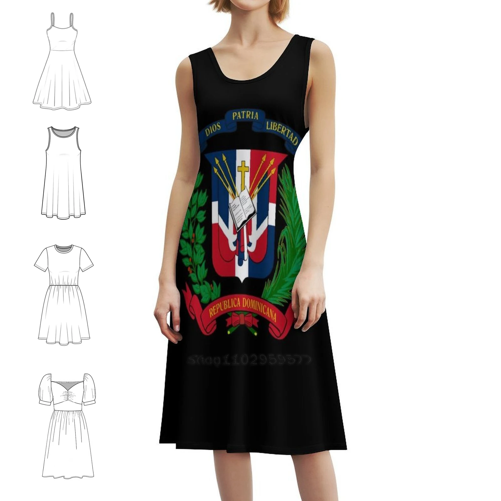 

Coat Of Arms Of The Dominican Republic Korean Style Casual Dress For Women Simple Daily Office Lady Dresses Dominican Republic