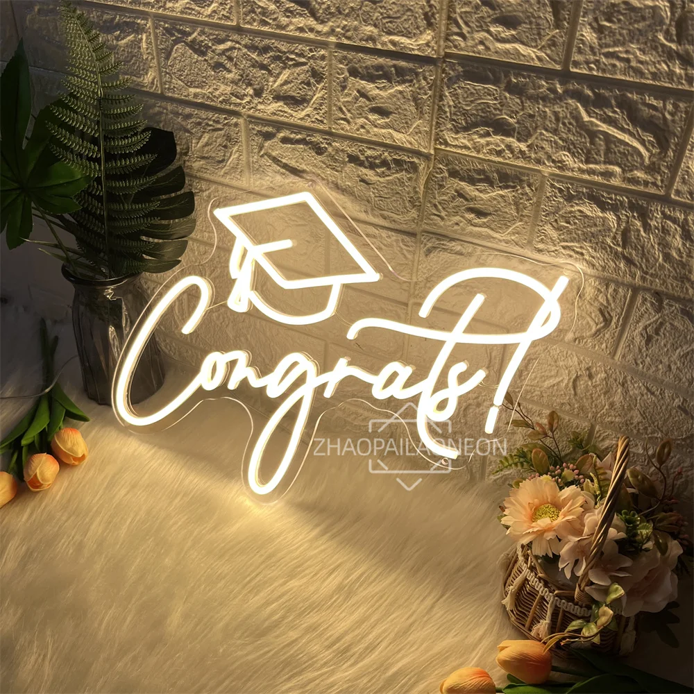 2025 Graduates Neon Led Sign Congrats Ceremony LED Neon Lights USB Graduation Party Bar Signs Wall Hanging Room Decor