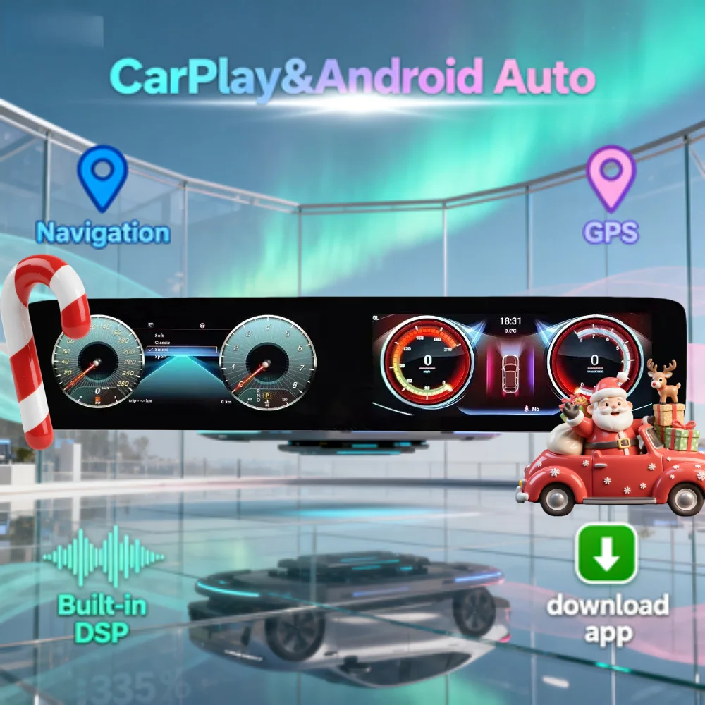 Dual Screen Android Multimedia Player For Mercedes Ben E-class W213 2017-2019 GPS Navigation Bluetooth Head unit Touch LHD RHD