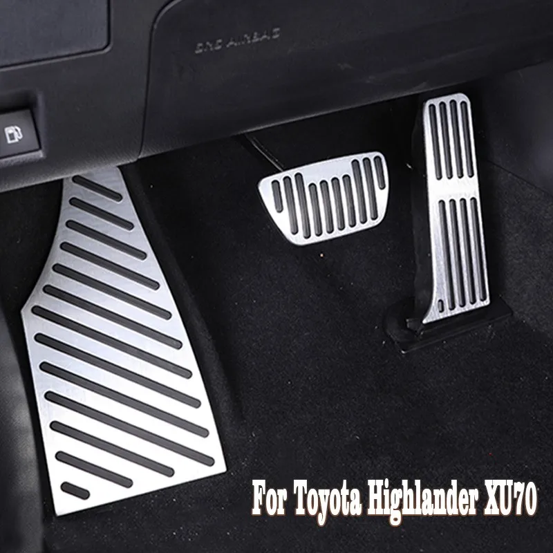 For Toyota Highlander XU70 2020~2024 2025 Car Accelerator Brake Pedals Rest Foot Pedals Non-Slip Pedals Mat Interior Accessories