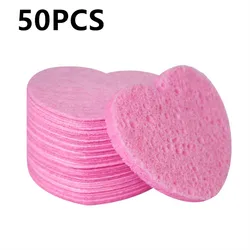 10/20/50PCS Heart Shape Reusable Facial Sponges Pad Compressed Natural Facial Cleansing Pads Exfoliating For Cleansing