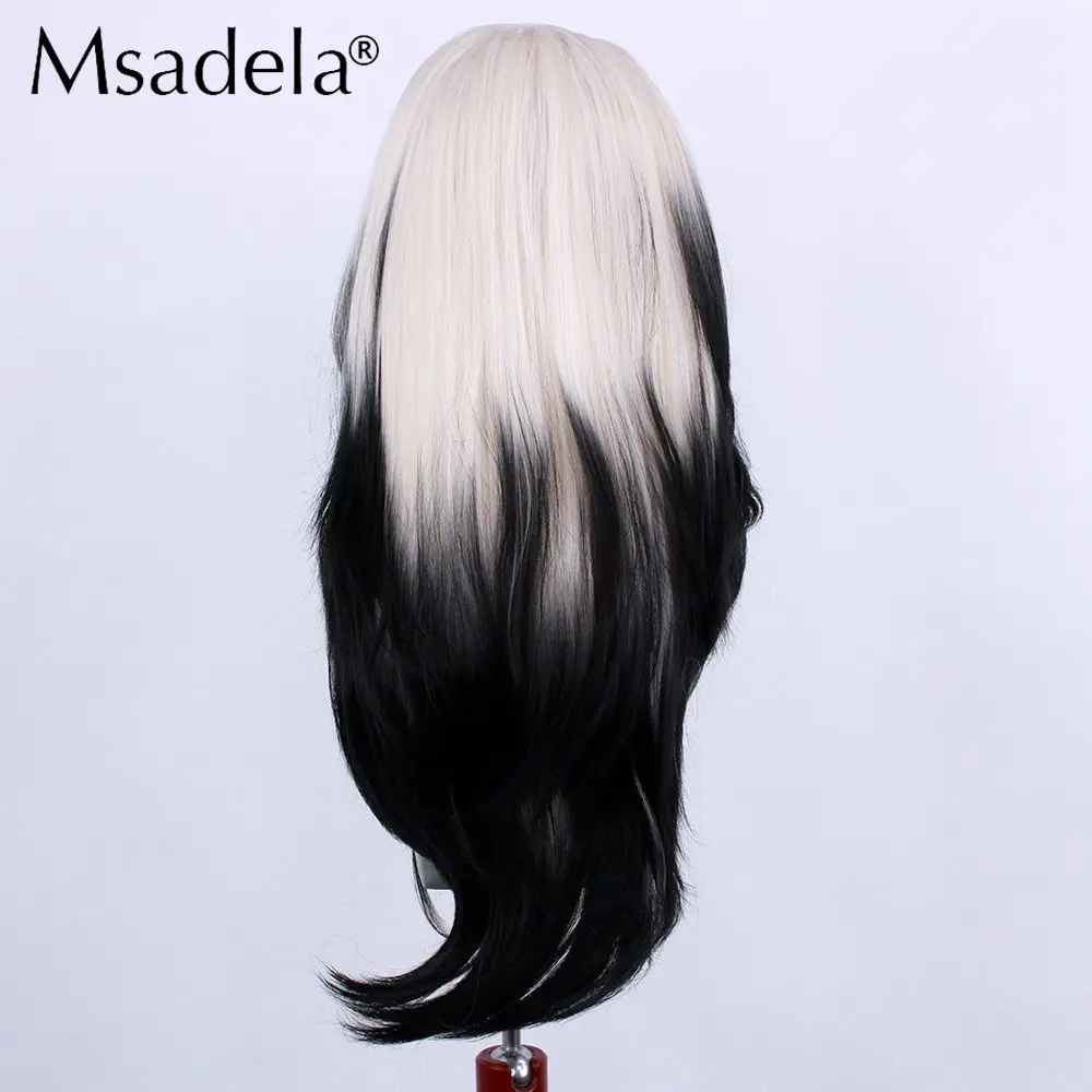 Ombre Witte Kleur Losse Golf 13X4 Lace Front Pruik Drag Queen Pre Geplukt Rechte Synthetische Blonde Cosplay Pruiken Voor Zwarte vrouwen