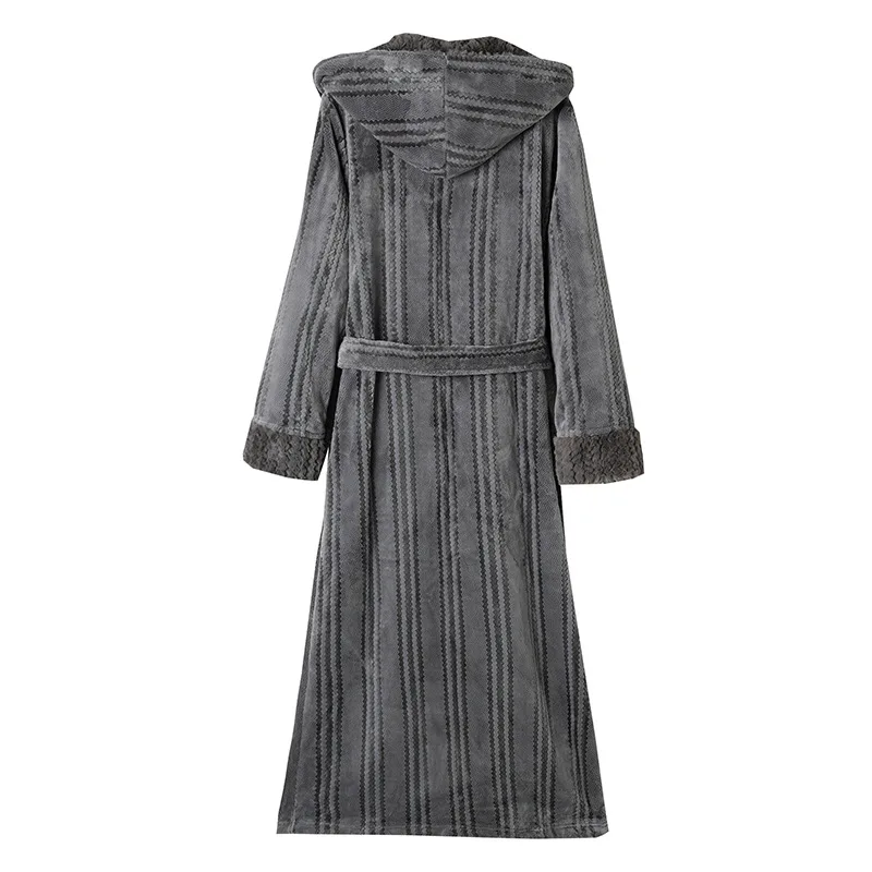 New Winter Bathrobe Gown Women Jacquard Polyester Robe Thicken Flannel Nightwear Lover Sleepwear Shower Robes Nightgown