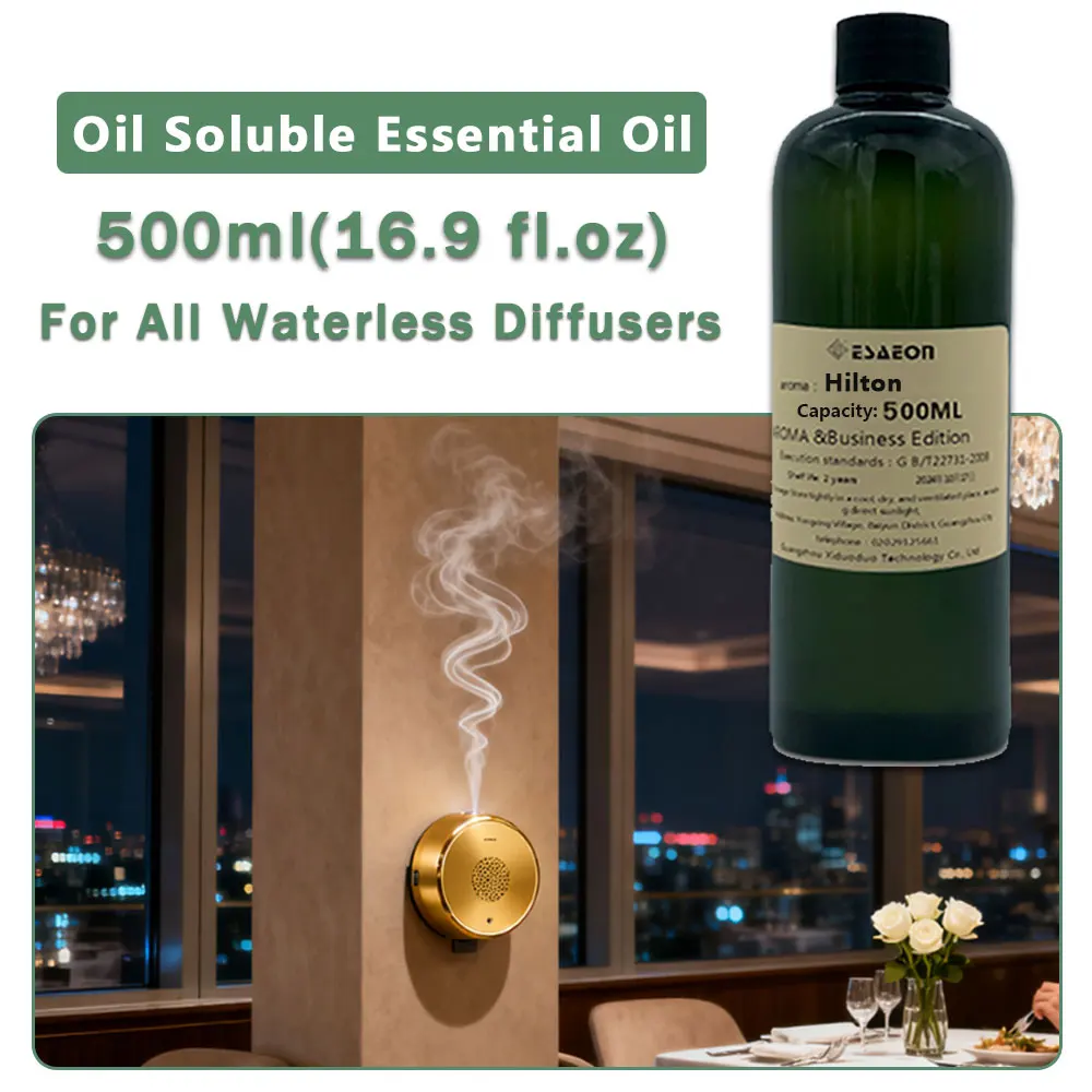 ESAEON Perfume Machine Supplement Oil, Essential Oil For Waterless Aromatherapy Machines, Hilton/Shangri-La - 500ML (16.9 fl.oz)