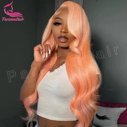 Light Orange 13x6 Transparent Lace Front Wig Body Wave Wigs For Women 613 Colored 13x4 T Part Lace Frontal Human Hair Wigs