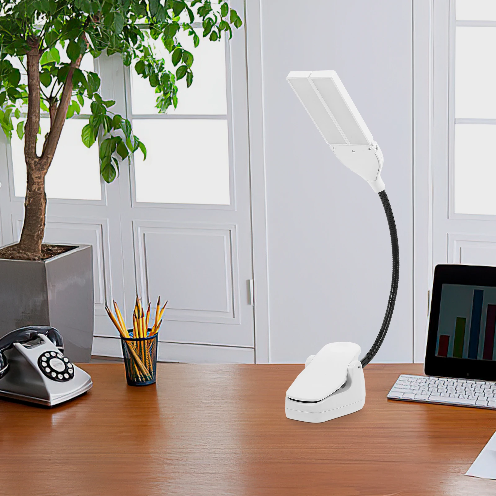 

Charging Music Stand Lamp Bright LED USB Piano Light Flexible Arm Clip Book Lamp Table Desk Reading Light Without Glare