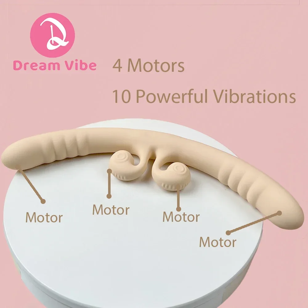 Double Dildo Vibrator 10 Vibration Modes Anal Massager For Women_voghion.com