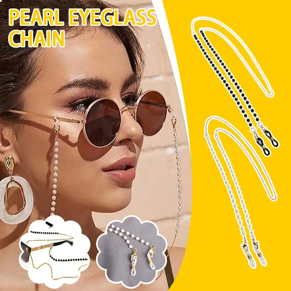 Imitation Pearl Eyeglass Chain Stylish Sunglass Reading Eyewear Necklace Retainer Gift Glasses Fashionable Holder S7t2