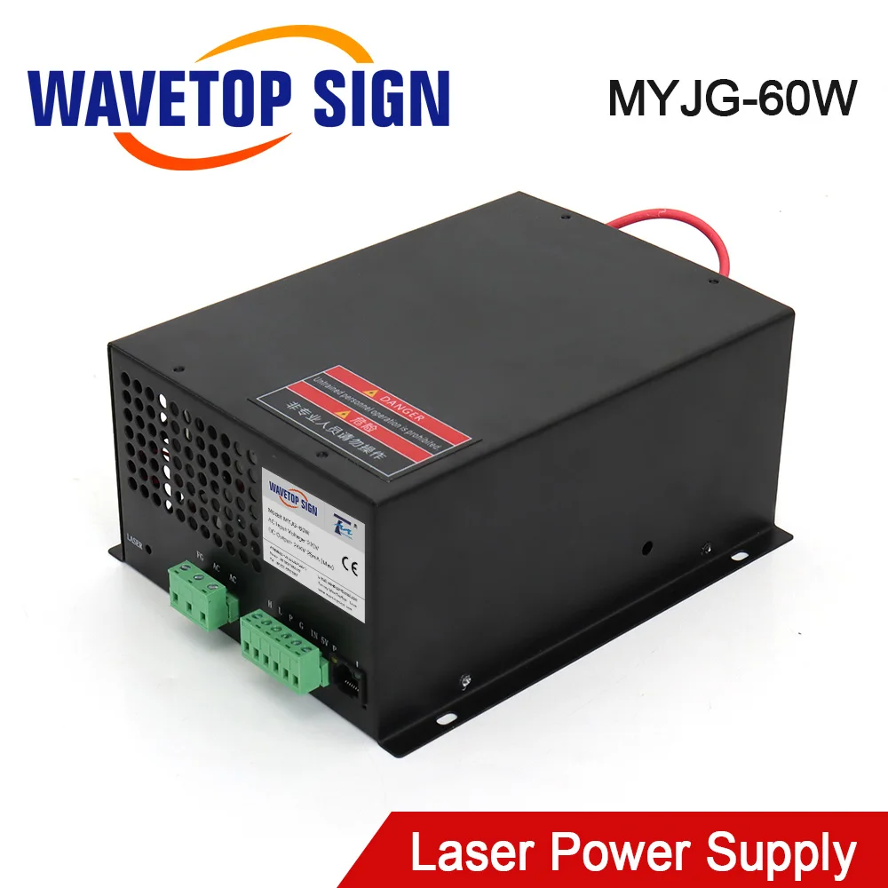 WaveTopSign 60W CO2 Laser Power Supply 110V 220V for CO2 Laser Engraving Cutting Machine MYJG-60W