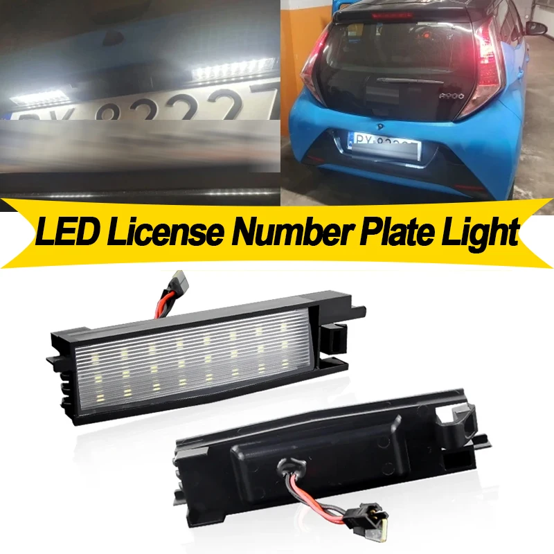 

2 шт. светодиодный светильник номерного знака для Toyota Aygo MK2 2014 2015 2016 2017 2018 2019 2020 2021 Avalon MK3 2005-2011 12 В белый