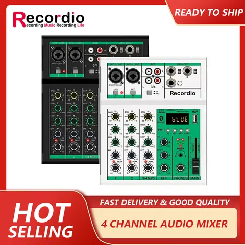 GAX-A4 Professional 4 Channel Sound Audio Console Mixer USB Effector Stage Controller Dj Audio Mixer For Home Studio