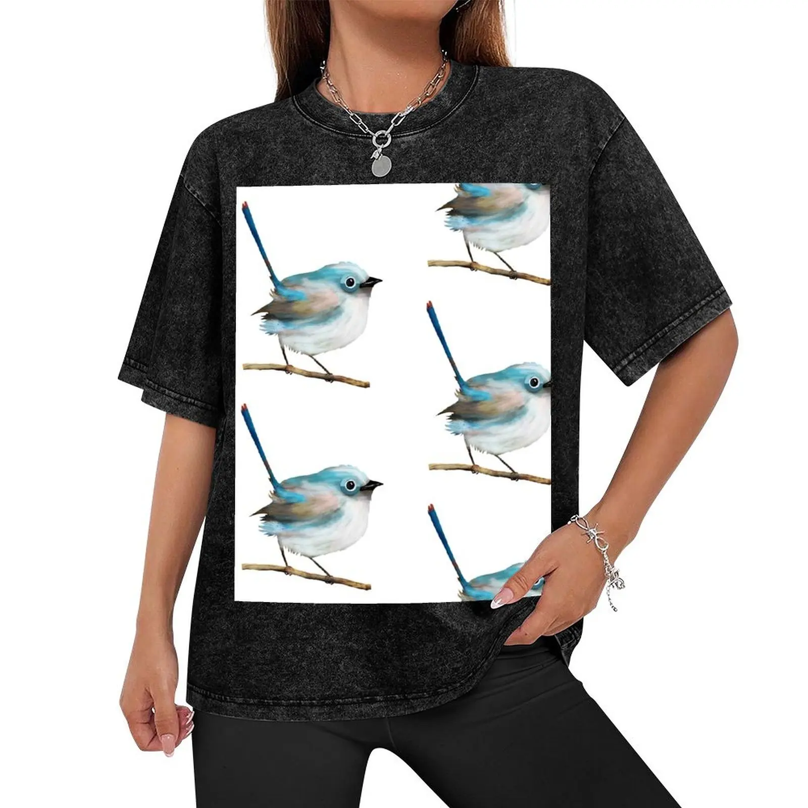 Little Fairywren T-Shirt designer shirts oversized graphic tee mens white t shirts