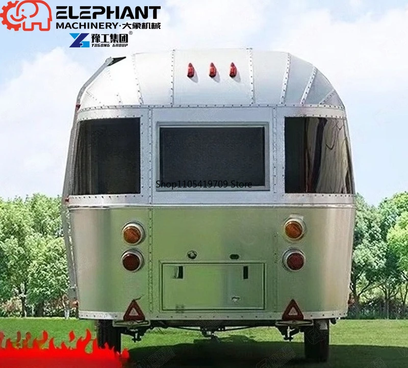 Stainless Steel Dining Car Doner Kebab Shawarma Food Trailer Ice Cream Tea Coffee Food Truck With Full Kitchen Equipment