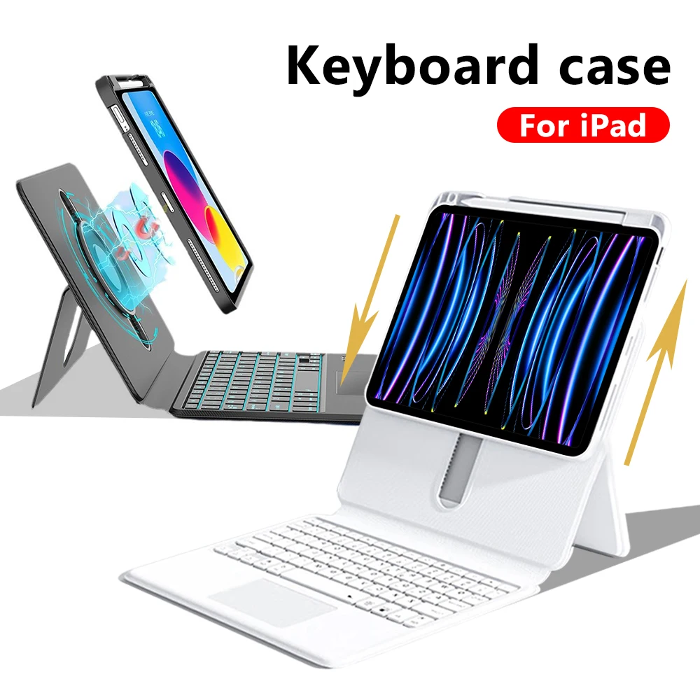 

Magic Keyboard Case For Ipad Pro 12.9 12 9 11 10th 10 Generation 10.9 Funda For iPad Air 5 4 7th 8th 9th 10.2 Cover Accessories