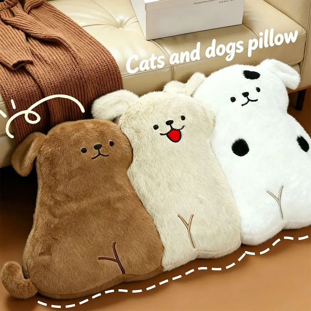 PP Cotton Filled Throw Pillow Cute Cartoon Adorable Companion Cat Dog Soft Fluffy Animal Shaped Cushion Home Decor