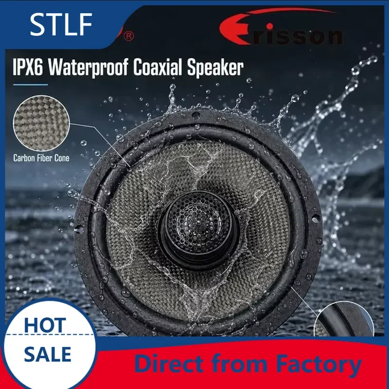 STLF Custom 2-Way IPX6 Waterproof Coaxial Speaker 6.5 Inches Carbon Fiber Cone OEM ODM 500pcs MOQ