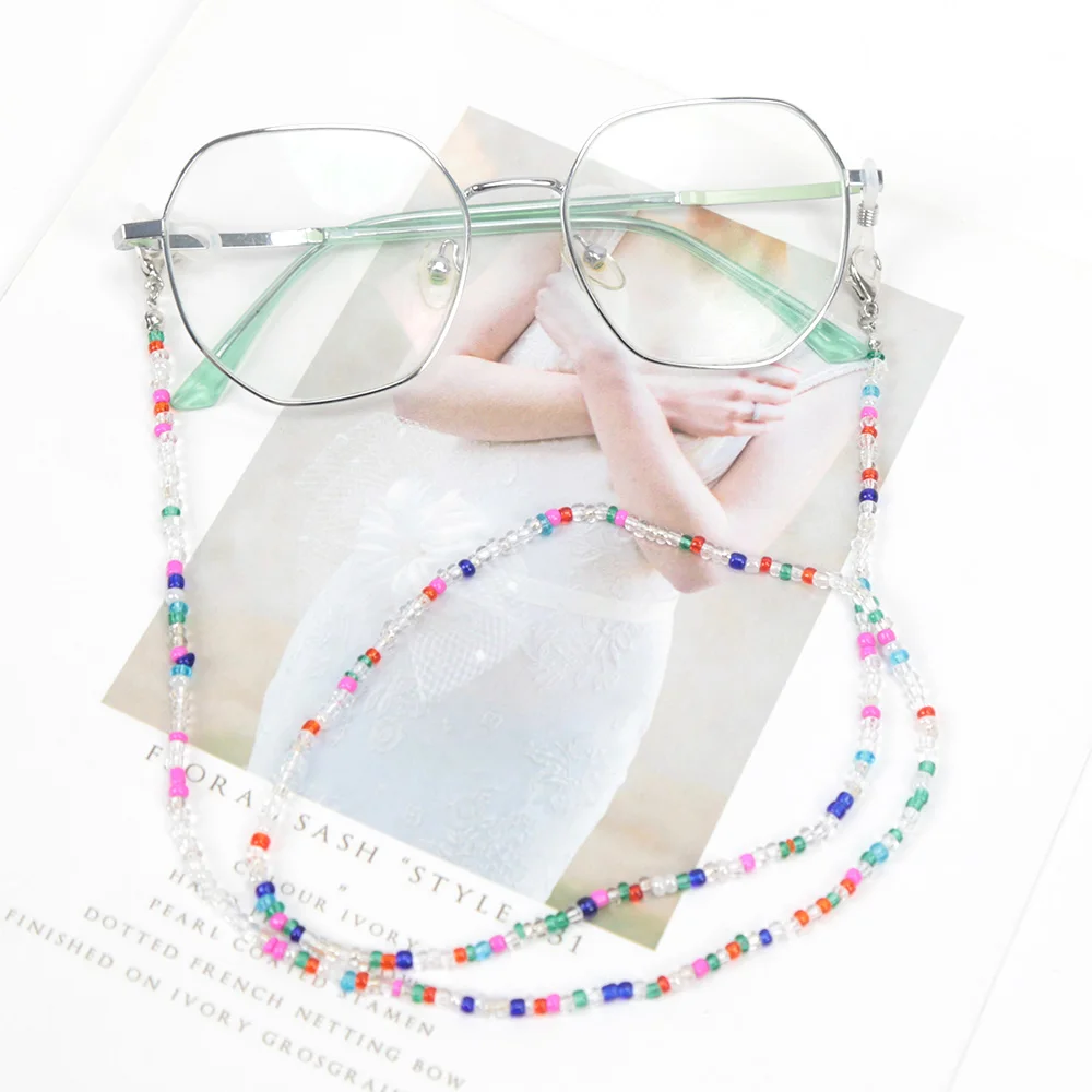 Fashion Glasses Chain Multifunctional Lanyard Bohemian Colorful Bead Chain Anti-lost Neck Chain Sunglasses Eyewear Accessories