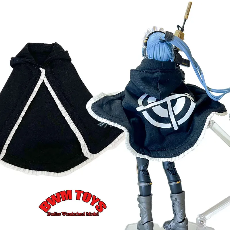 

[Без рисунка} Женский солдат в масштабе 1/12, тактическая горничная, черный плащ с капюшоном для 6 дюймов Tokiwa Kazune, экшн-фигурка, тело куклы