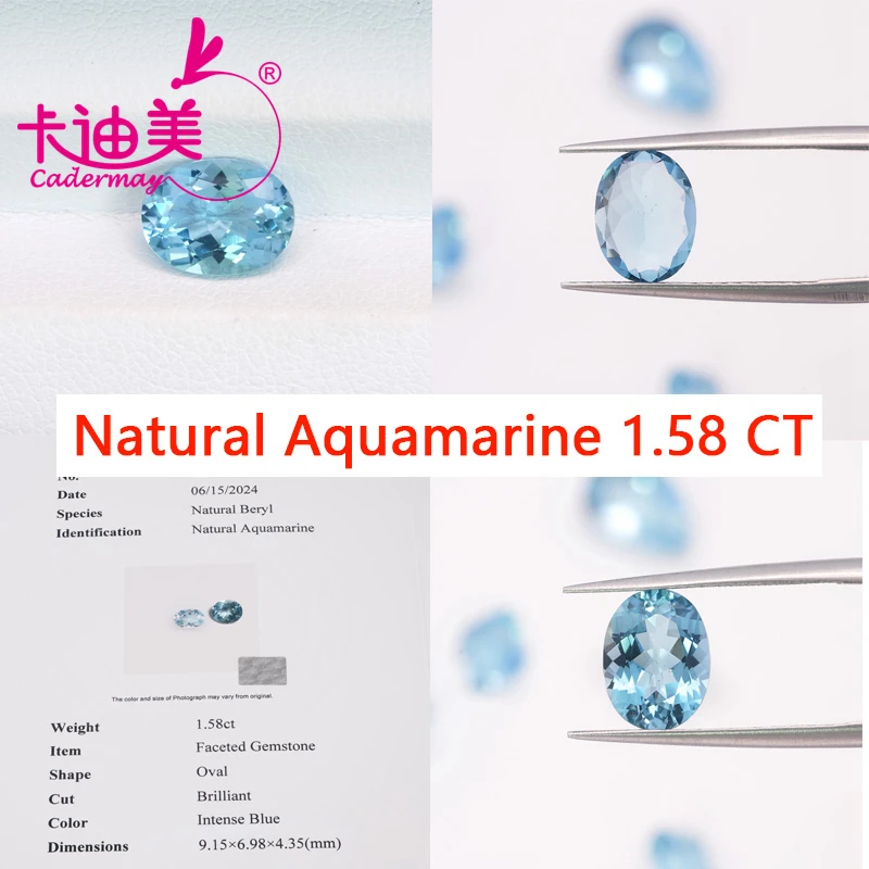 

Oval Cut Natural Aquamarine Loose Stone Gemstones With GRC Certificate For Wedding Fine Jewelry Making