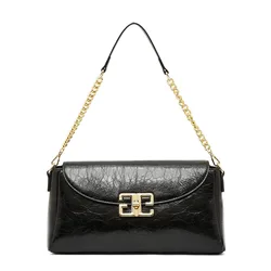 High quality Genuine Leather First Layer Cowhide Niche Design Light luxury Sense Hand-held Crossbody Women's Shoulder Bag 2818