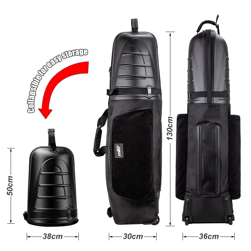 Portable Golf Aviation Bag  Hard Case TopOutdoor Golf Travel Bags with Roller Skating Anti Collision Golf Travel Cover Bag