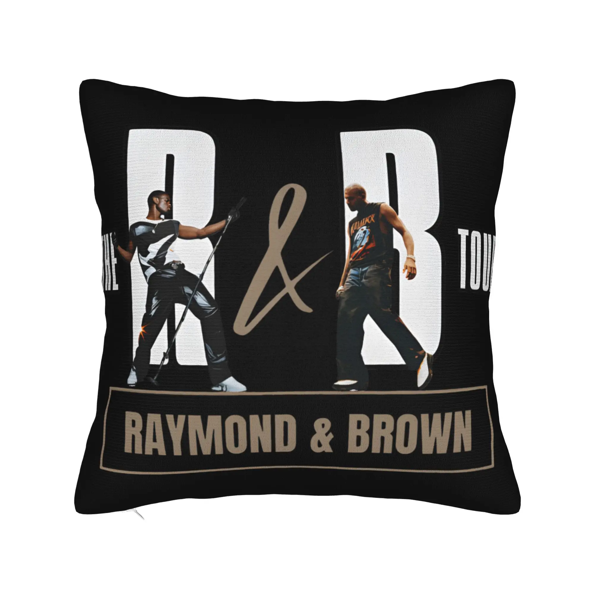 Chris Brown And Usher The Rb Tour Pillow Cover  Raymond And Brown Soft Cushion Cover Retro Trendy Pillow Case For Sofa Couch Bed