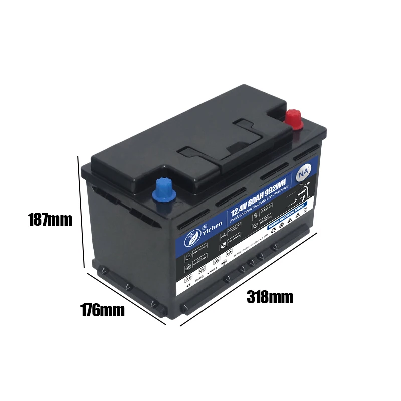 New Design Car Starting Sodium Ion Battery 12.4V 80Ah with Grade A SIB Cells in DIN H7