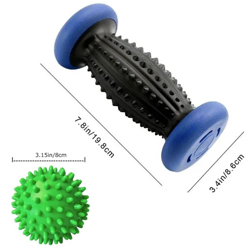 Foot Massage Roller Spiky Balls for Deep Tissue Trigger Point Plantar Fasciitis Reflexology Stress Therapy Myofascial Release