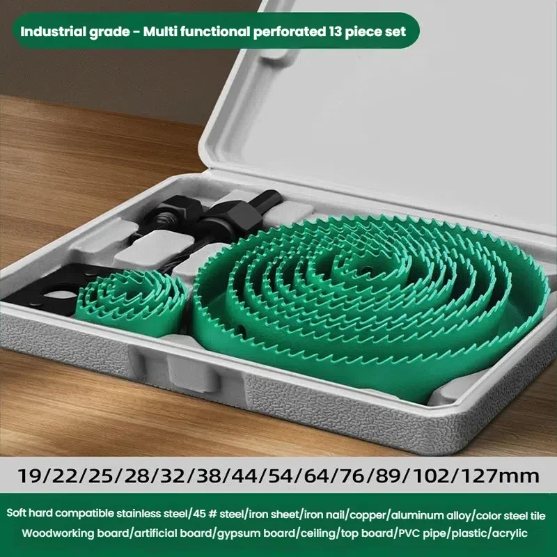 

Hole Saw Set Saw Cup Wood Crown Drill Bit for Gypsum Board Wood Pvc Plastic Density Board Metal Woodworking Tools Industrial