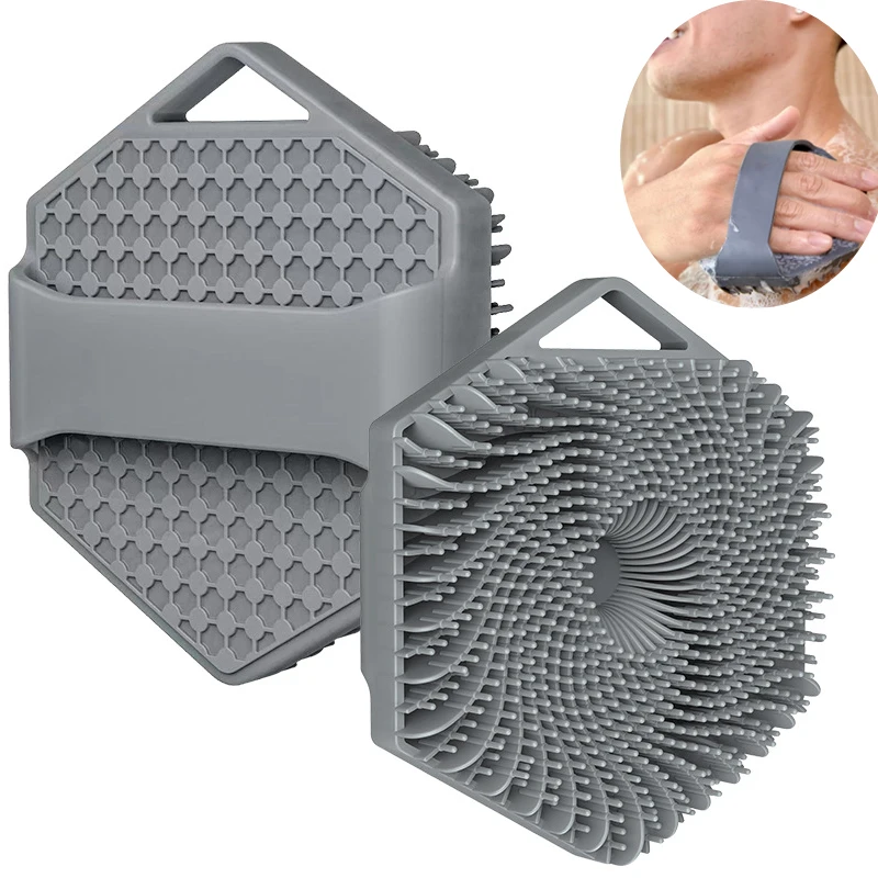 1pc Silicone Body Brush for Showering Exfoliating Brush Manual Cleansing Scrubber Shower Gentle Massage Bath Brush For Men Women