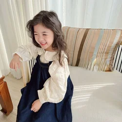 Sets Full Sleeve O-neck Collar Solid Pullover Regular Cotton New Fashion Cute Lovely Comfortable Warm Spring Autumn Girls Kids