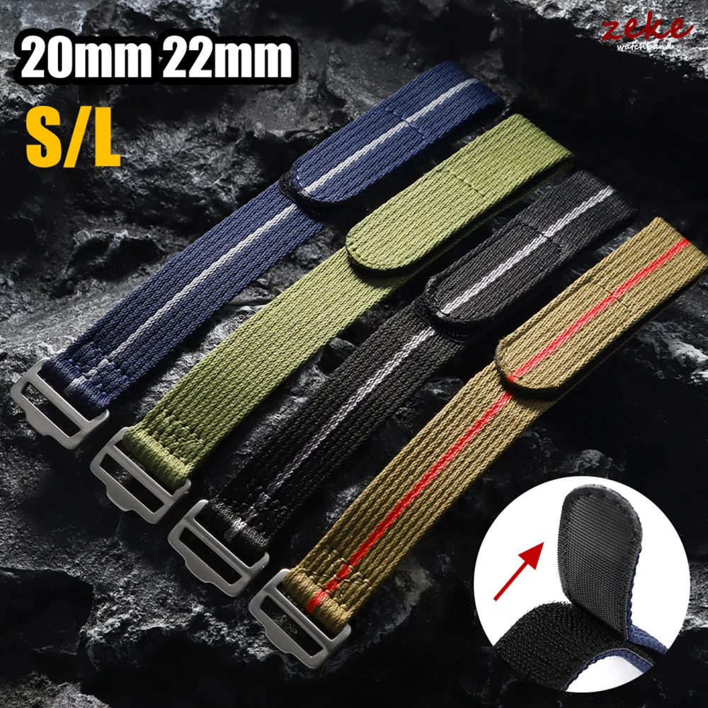 Nylon Strap 20mm 22mm for Seiko for Tudor Hook and Loop Fastener Watch Band Men Military Waterproof Wrist Bracelet for Omega