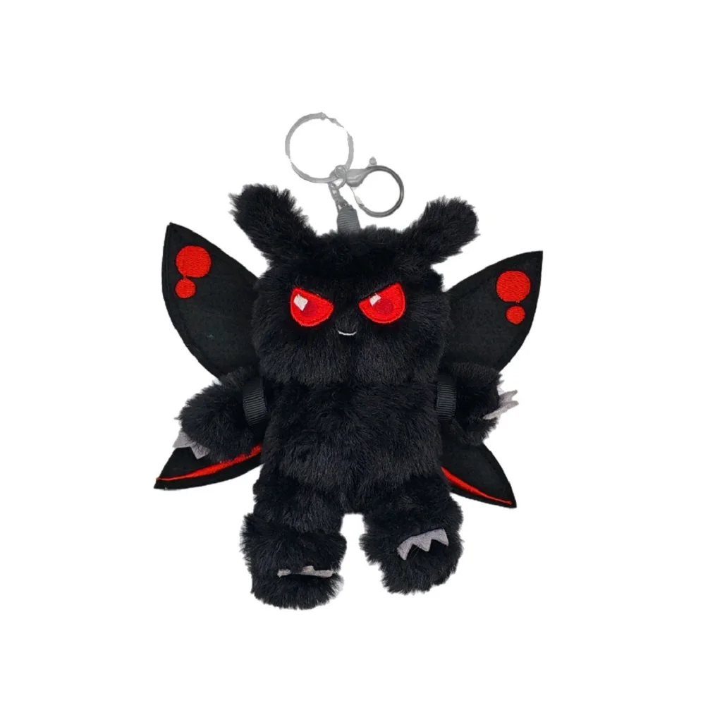 뜨거운 18cm Mothman 봉제 인형 키 체인 펜던트 날개 크리 에이 티브 룸 장식 플러시 장난감 어린이 생일 할로윈 선물