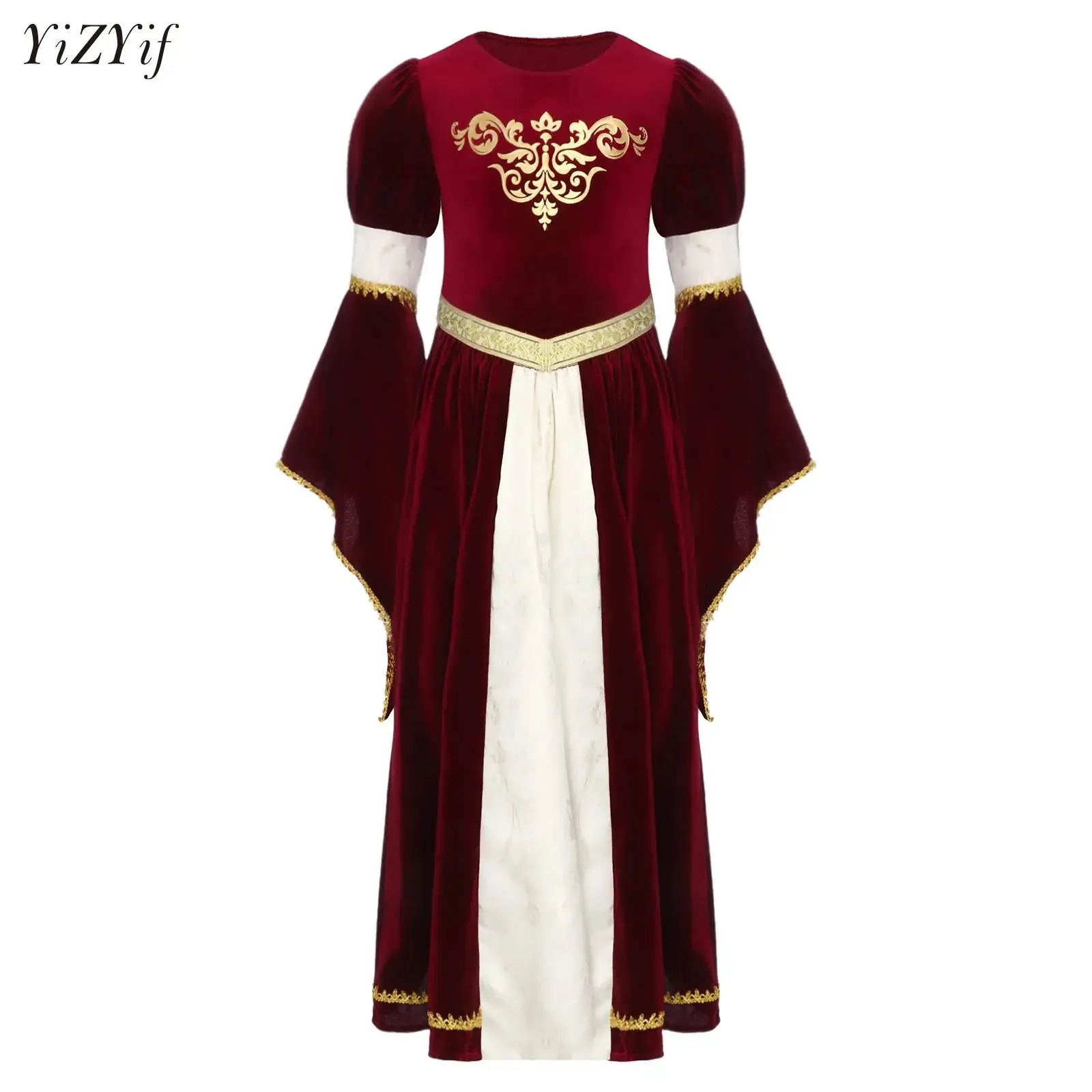 

Medieval Renaissance Drama Dance Costume Girls Girdle Cos Long Dress Halloween Costumes for Kids Dress Love Live Cosplay