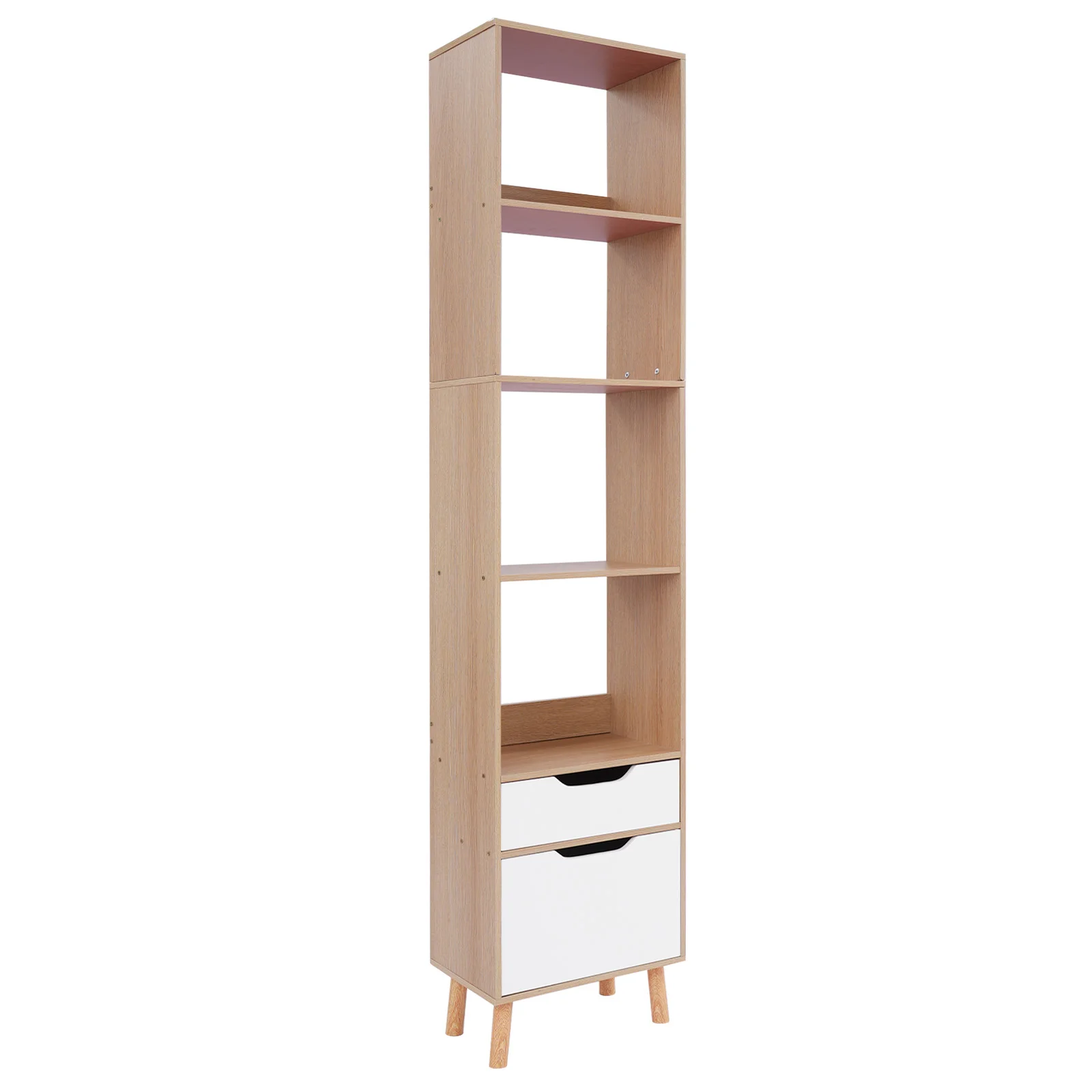 Estantería, estantería, organizador de almacenamiento, 15,8x9,5x70,9 pulgadas, estante de almacenamiento de pie con cajones