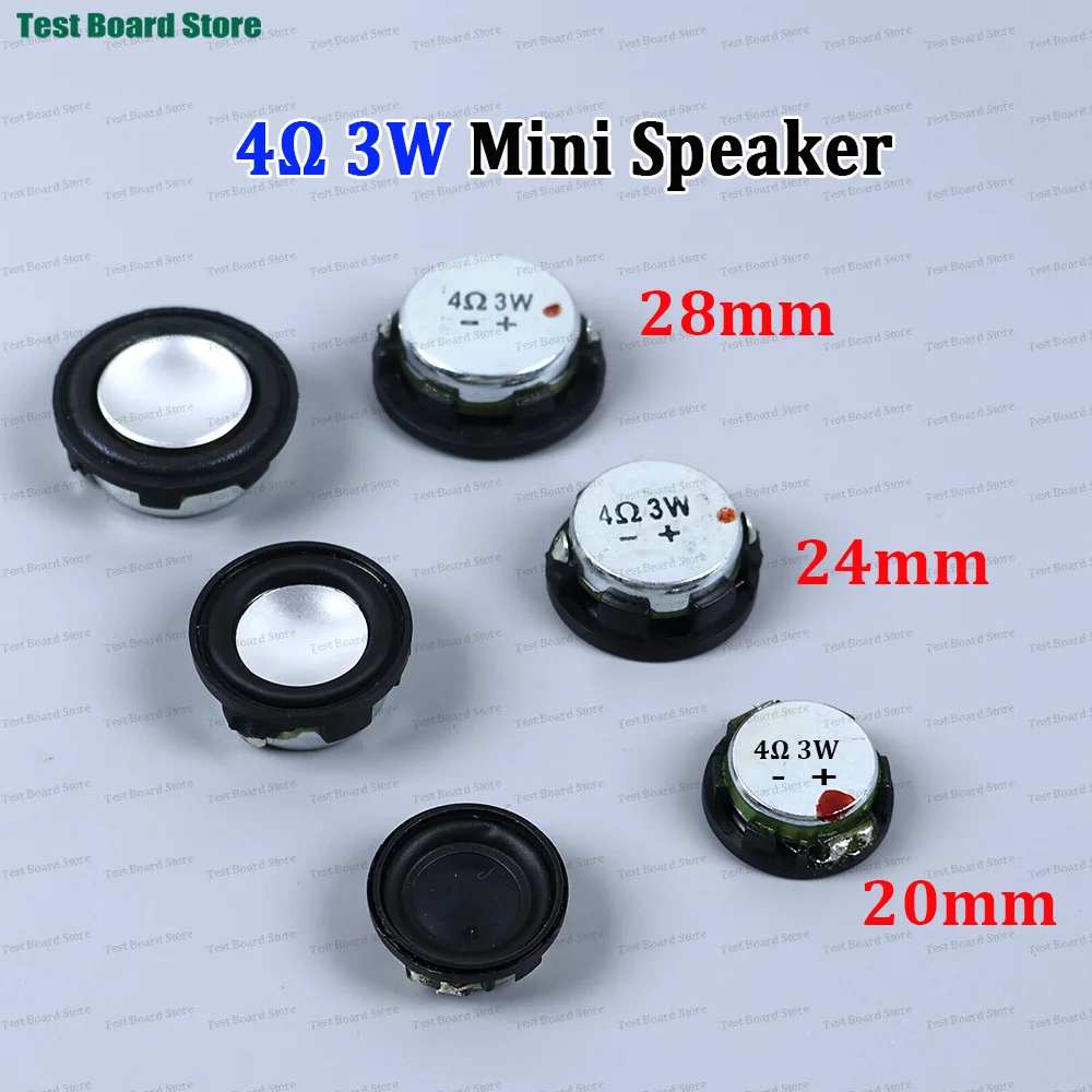 2PCS 4 Ohm 3 Watt 20/24/28mm Full Range Speaker Neodymium Loudspeaker DIY Round Bluetooth-compatible Speaker