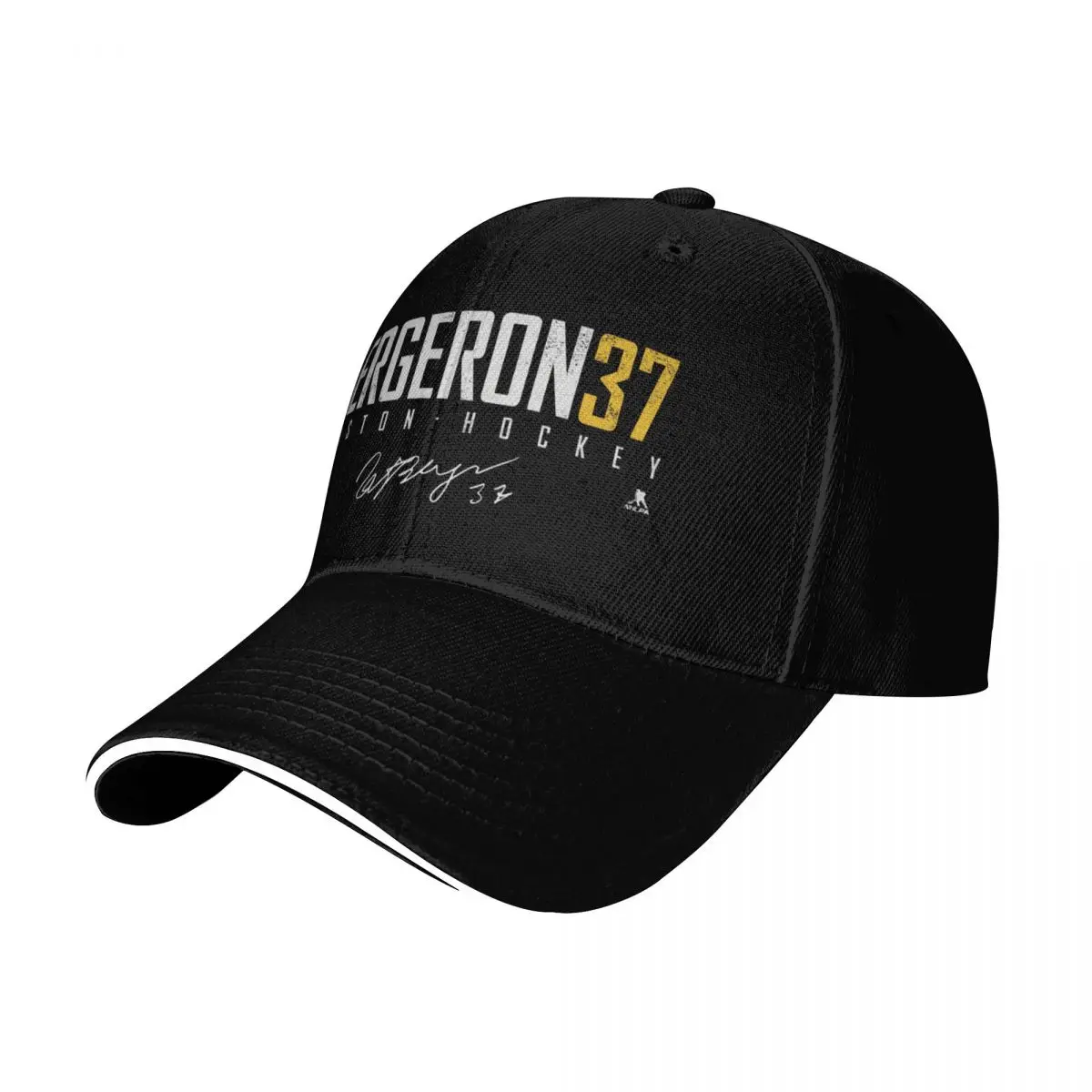 Patrice Bergeron Elite Signatures Baseball Cap Contrast Two Tone Brim Snapback Flat Bill Strapback Dad Hat