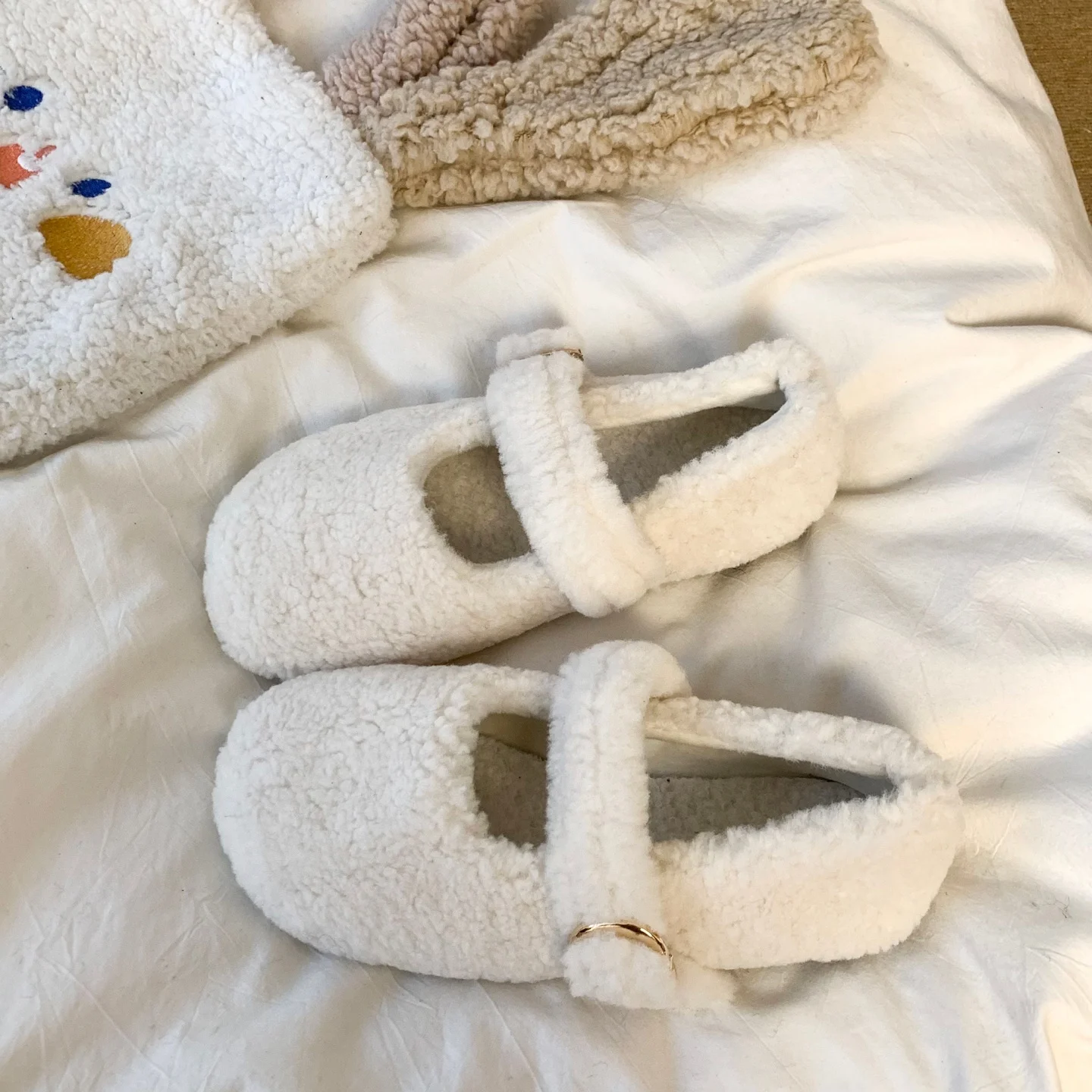 الخريف الشتاء أزياء الدافئة أفخم الأحذية للنساء الكورية نمط لطيف جولة تو مشبك حزام القطن الشقق جديد لينة عارضة الأحذية #2