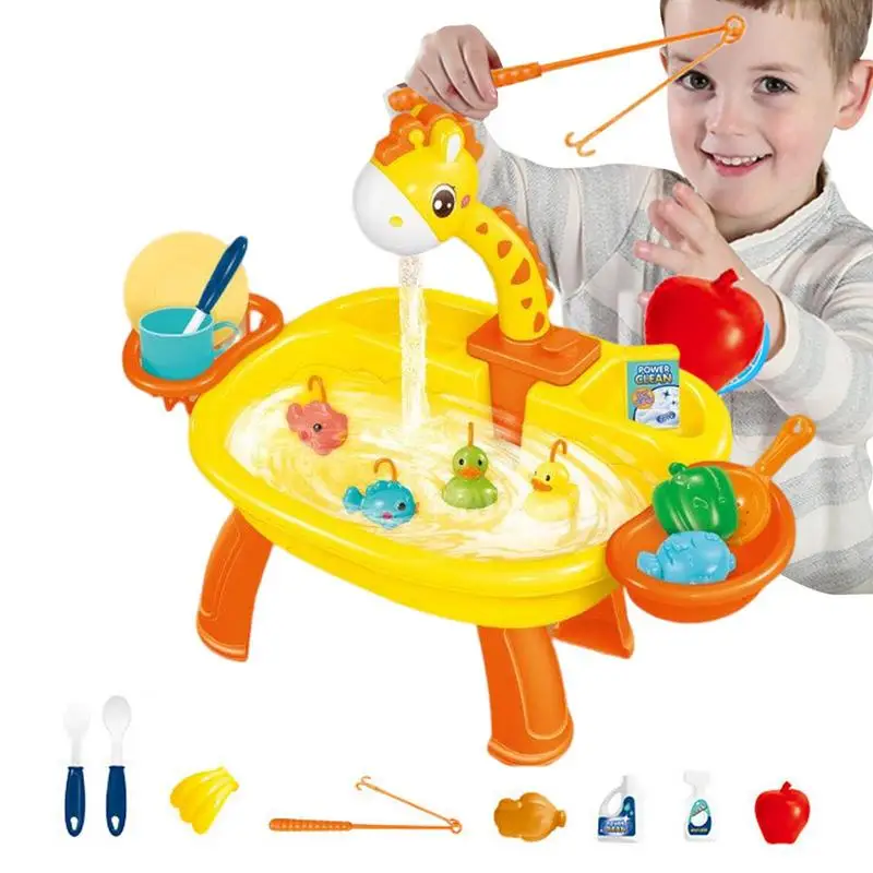 Play Sink Toys Dishwasher Playing Toy Birthday Gift For Kids Automatic Running Water Toy home Fishing Game Play For Children