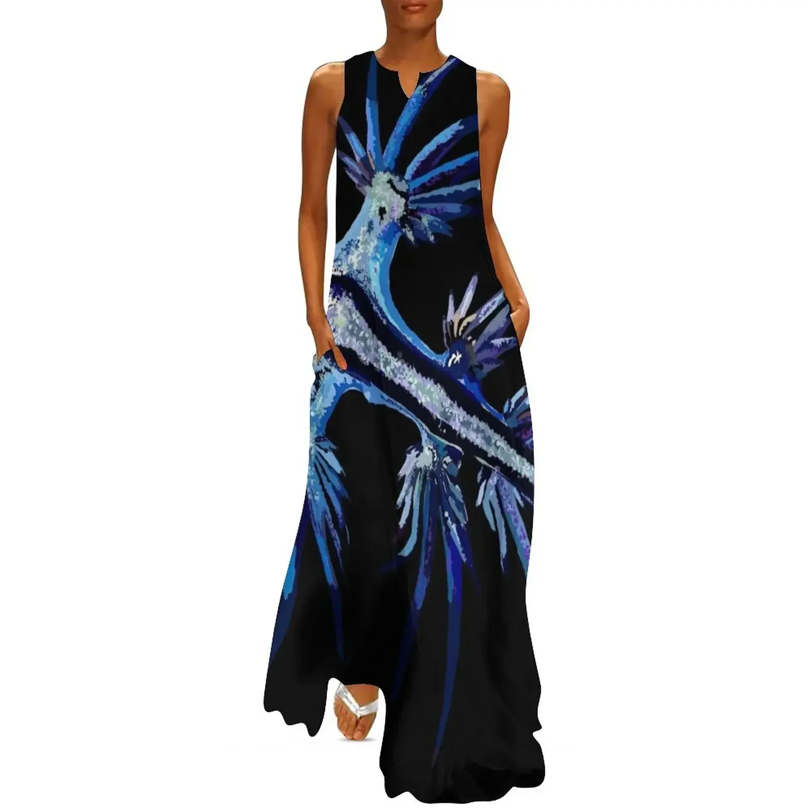 

Blue Nudibranch Long Dress chic and elegant evening dress Dress for pregnant women cocktail dresses dresses for womens