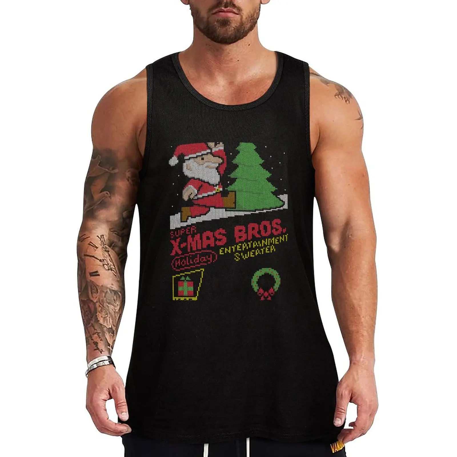 Super X-Mas Bros Tank Top anime clothes Man clothes for gym Men's summer t-shirt