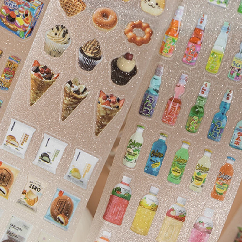 Mr Paper, 2 rotoli/borsa Showa Tang Shop Flash Sand Nastro fustellato set di nastri washi colorati forniture di cancelleria nastro adesivo