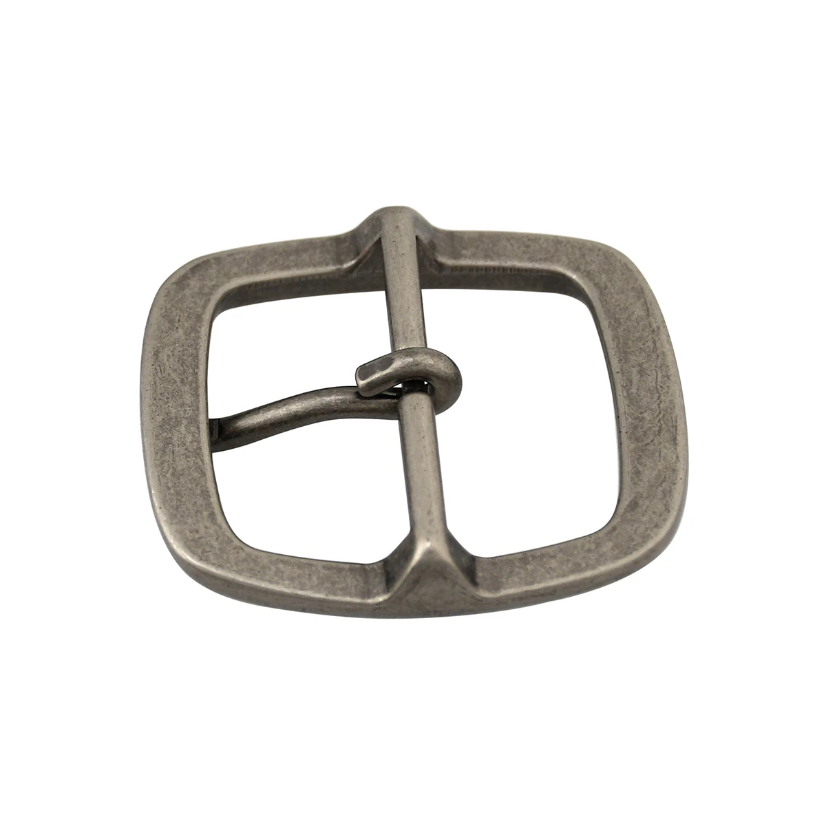 1piece Middle Center Bar Buckle 40mm Metal Retro Silver Men\'s Casual Single Pin Center Bar Buckle Leather Craft Webbing