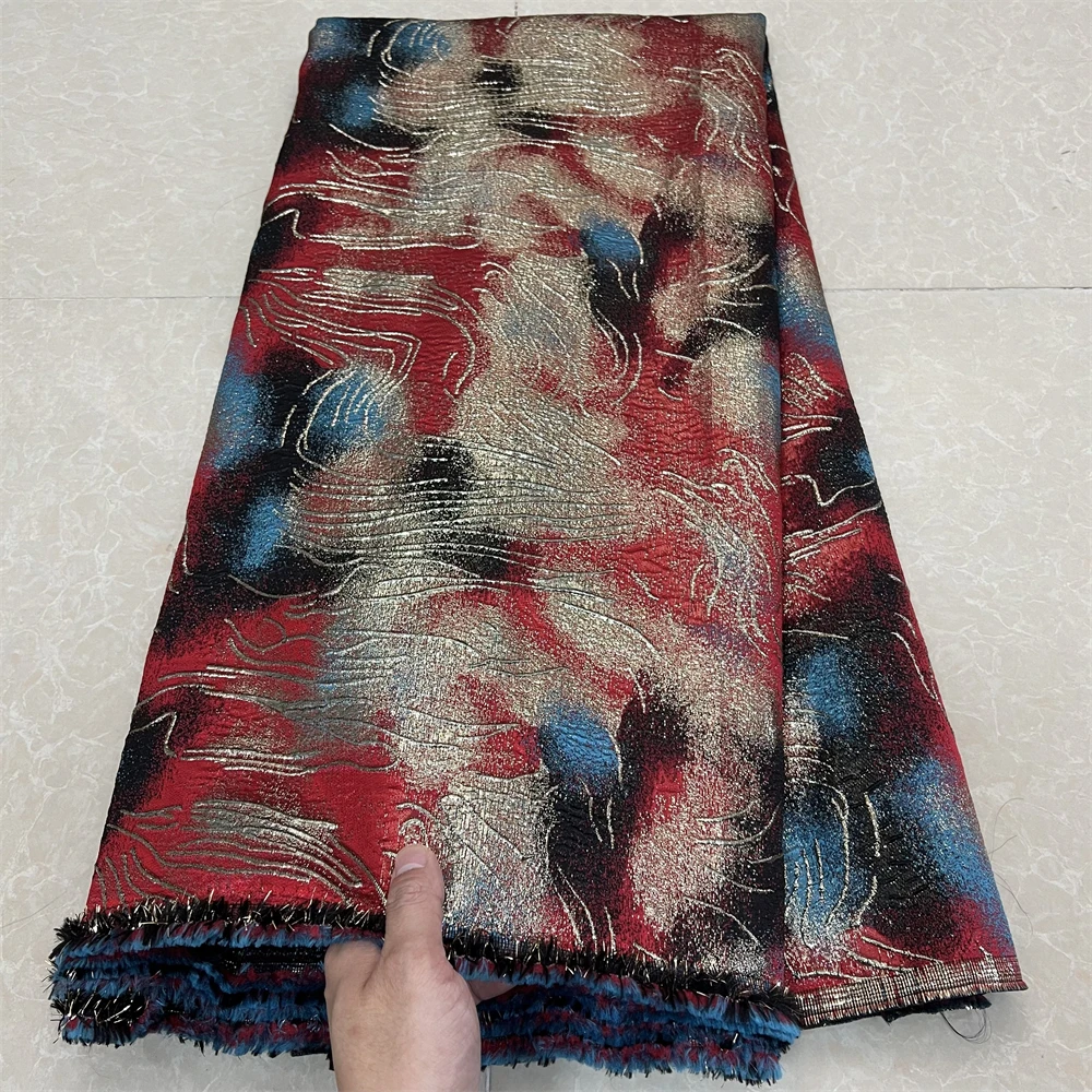 

African Nigerian Tulle Lace Fabric, Jacquard Organza Dress, Embroidery Guipure, Party Prom, High Quality, 2024, 5Yard, YXZ144