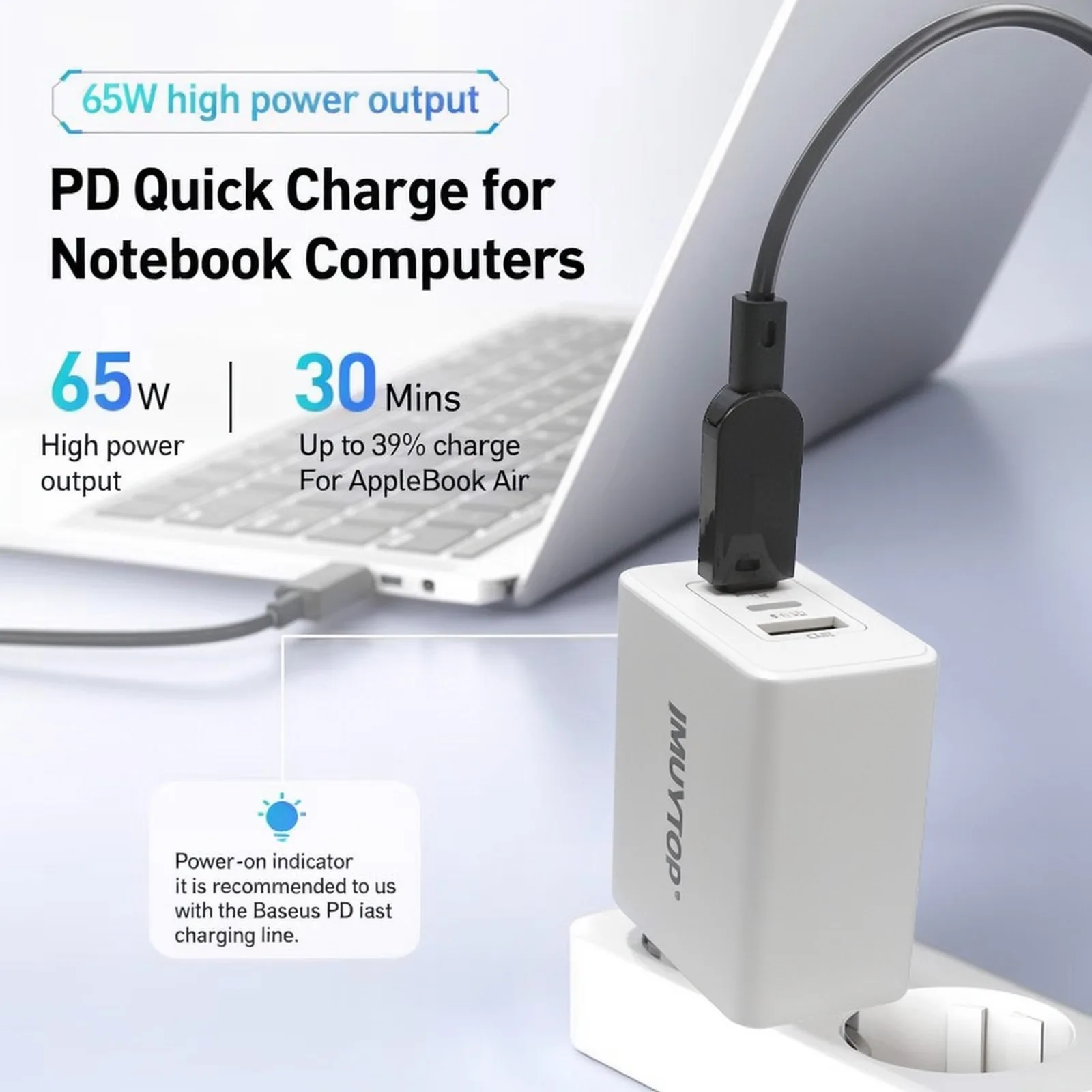 65w Fast Charging Wall Charger adapter PD QC 3.0 Power Adapter for Apple iPhone iPad AirPods Tablet Generic Portable charger
