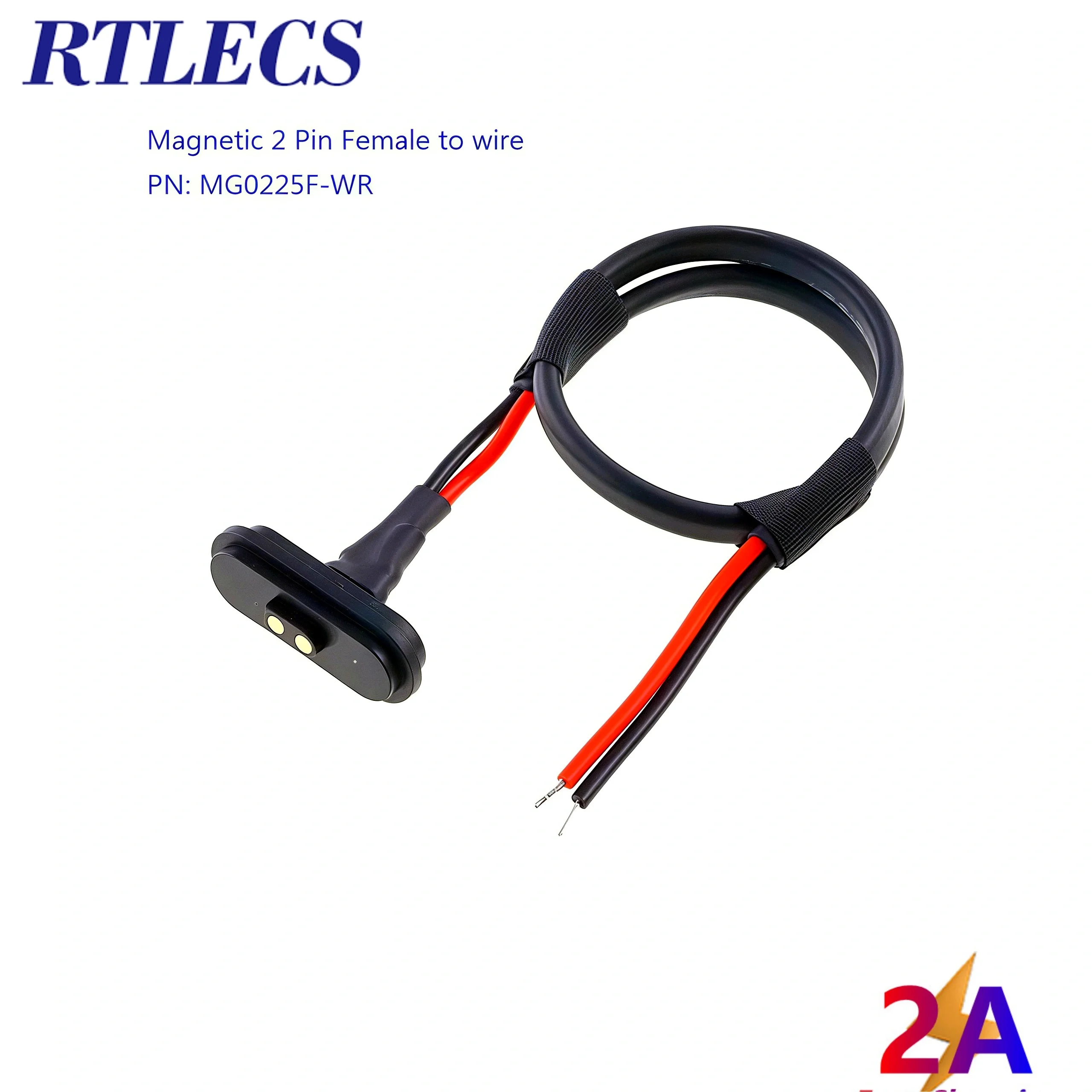 1/5 Pcs 2A12V Waterproof Magnetic PogoPin Connector 2Pin Male Female 2.54 MM Spring Loaded High Current 2P DC Power Socket