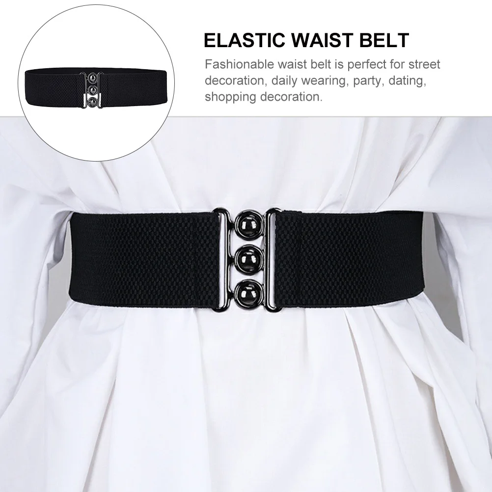 1 قطعة حزام مطاط واسع Cummerbund للنساء حزام خصر أنيق مطابقة فستان جينز بنطلون اكسسوارات #5