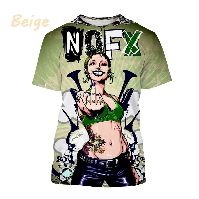 Summer Fashion Casual Street Short-sleeved Nofx 3D Printing T-shirt  Men\'s and Women\'s Hip-hop Top Tees