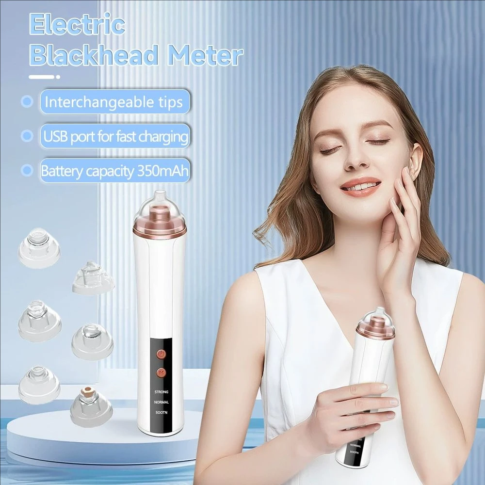 Elettrico visivo per la rimozione dei punti neri Aspirapolvere per i pori Strumento per l'estrazione dei brufoli dell'acne del viso con fotocamera 6 teste di aspirazione Cura della pelle